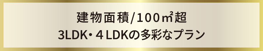 建物面積/100㎡超 3LDK・４LDKの多彩なプラン