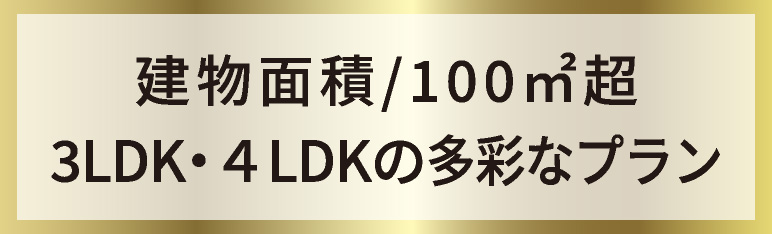 建物面積/100㎡超 3LDK・４LDKの多彩なプラン