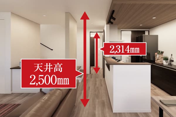 ハイ建具・ハイサッシ（LDK）